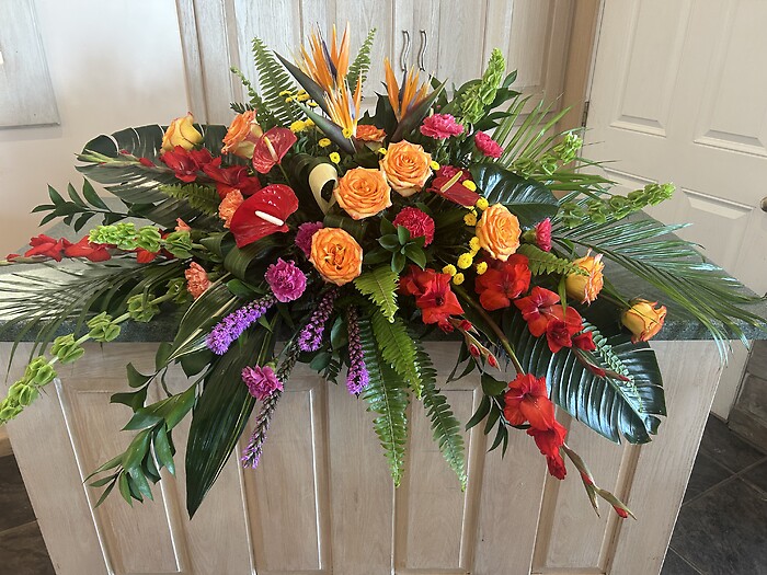 Tropical Reflections Casket Spray