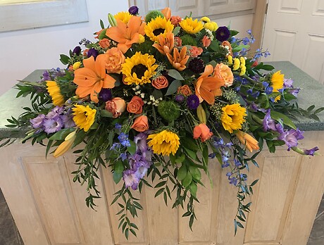 Sunflower Sunrise Casket Spray