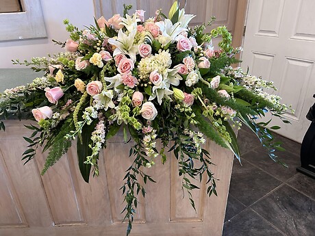 Peach and Ivory Caket Piece