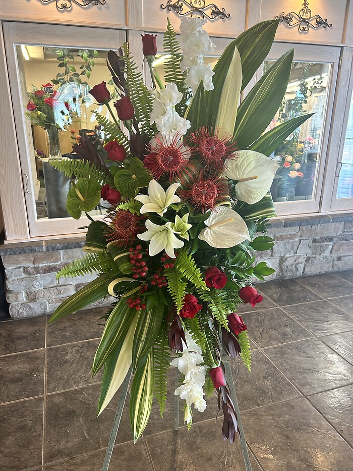 Red and White Tropical Easel