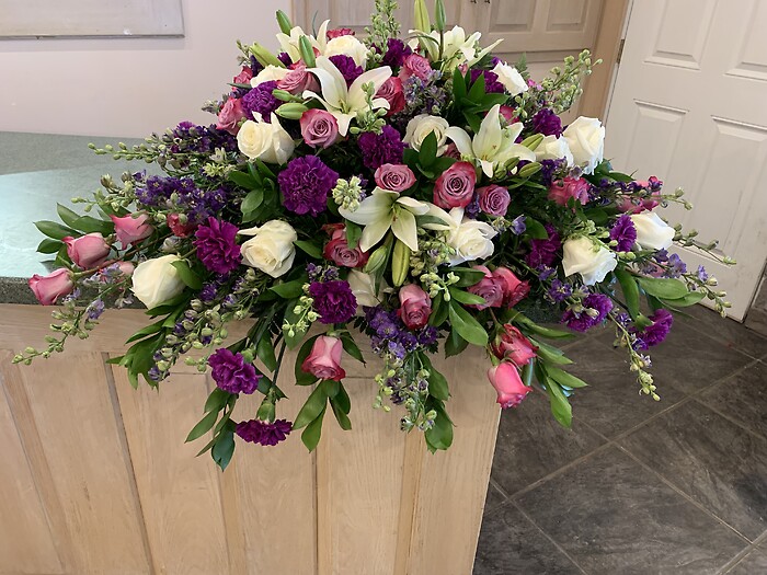 Purple Majesty Casket Spray