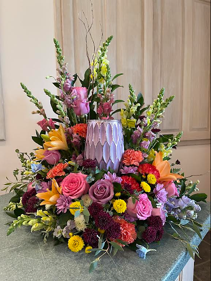 Urn - Colorful Farewell Arrangement