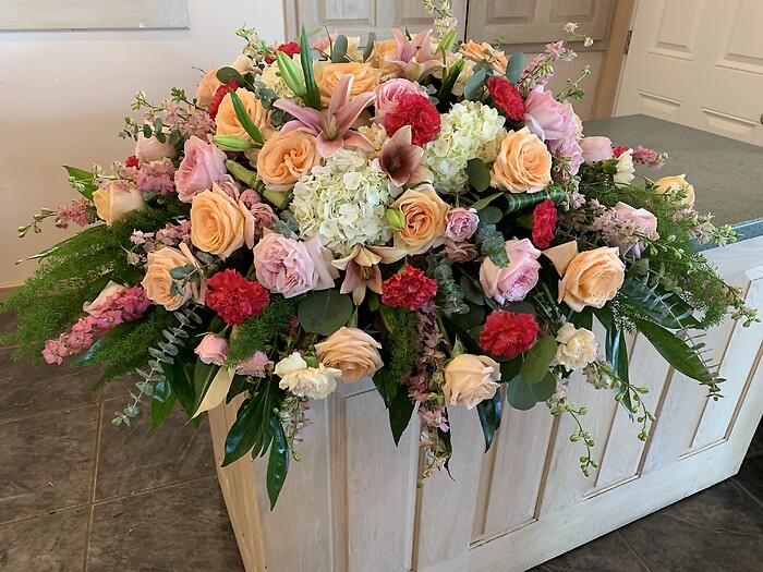Pastels Paradise Casket Spray